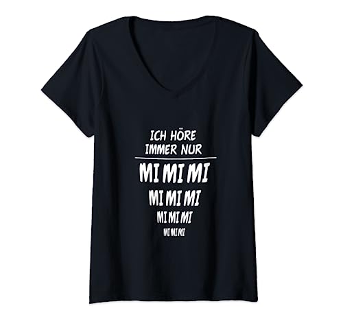 Damen T-Shirt Männer Geschenk-Idee Ich hör nur Mimimi T-Shirt mit V-Ausschnitt von Funshirts mit Spruch für Herren und Männer