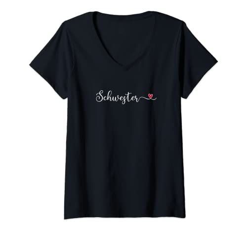 Damen Schwesterherz T-Shirt mit V-Ausschnitt Damen Schwesterherz T-Shirt mit V-Ausschnitt von Fun Shirts
