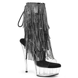 Pleaser DELIGHT-1017RSF Damen Stiefelette Transparent Schwarz Transparent EU 41 von Funtasma