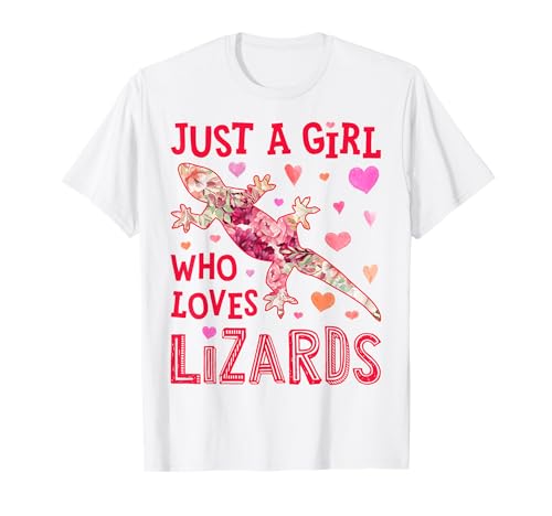 Eidechse nur ein Mädchen, das Eidechsen liebt Blume Frauen Floral T-Shirt von Funtastic Lizard Design