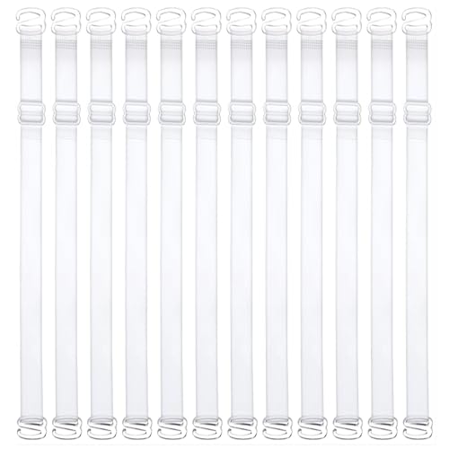 Funtery 6 Paar Durchsichtige BH Träger, BH Durchsichtige Träger, BH Mit Durchsichtigen Trägern, 40cm Einstellbar Transparent BH-Träger, BH Träger Transparent, für Unsichtbarer BH von Funtery
