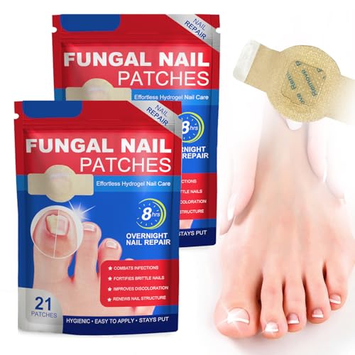 42 Stück Pilz Nagel Patches Nagelpilzpflaster Zehennagel Korrektur Patch Mehrzweck Pads Zehennagel Patches für Beschädigte Nägel und das Erscheinungsbild Verfärbter Nägel (2 Packung) von Funthy