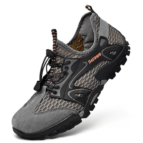 Funthy Barfußschuhe Kinder Erwachsene Barfussschuhe Wasserschuhe Junge Mädchen Badeschuhe Barfuß Schuhe Aquaschuhe Schwimmschuhe Strandschuhe rutschfeste Schnell Trocknend Badeschuhe-Grau||40 von Funthy
