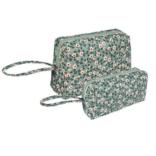 Funtlend 2 Stück Damen Kosmetiktasche Cord Kosmetikbeutel Damen Kulturtasche Cord Make-up-Tasche Tragbare aus Cord Make-up Tasche Damen Cord Cosmetic Bag für Mädchen Travel Damen Funtlend 2 Stück Damen Kosmetiktasche Cord Kosmetikbeutel Damen Kulturtasche Cord Make-up-Tasche Tragbare aus Cord Make-up Tasche Damen Cord Cosmetic Bag für Mädchen Travel Damen von Funtlend