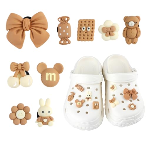 9 Stück Crocs Pins Accessoires, braune Kaninchen Schuhschnallen Dekoration kompatibel für Damen Kinder Sommer Schuhe 9 Stück Crocs Pins Accessoires, braune Kaninchen Schuhschnallen Dekoration kompatibel für Damen Kinder Sommer Schuhe von Funver