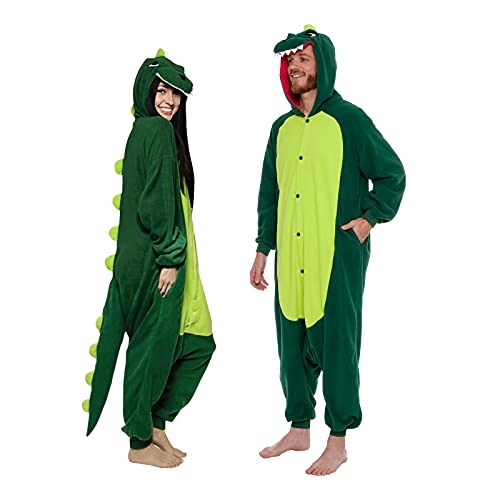 Funziez! Dinosaurier-Kostüm – Trex Cosplay – Reptilien-Pyjama (Grün, Größe XX-Large), Grün, XXL von Funziez!