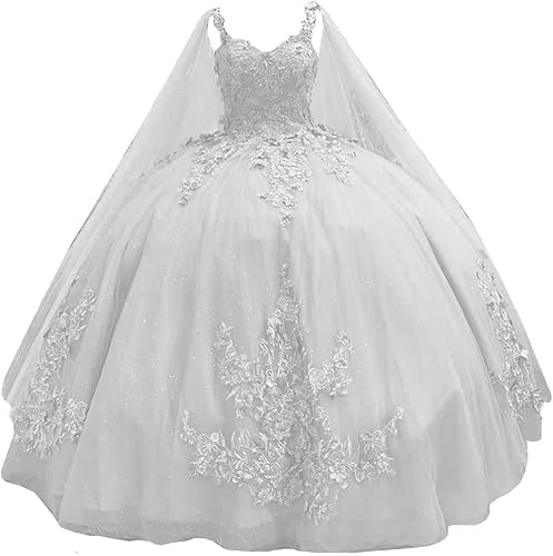 Fuomomo Quinceanera-Kleider mit Spaghettiträgern Ballkleid mit Umhang Prinzessin Sweet 15 16 Kleider Ballkleider mit Perlenspitze Fuomomo Quinceanera-Kleider mit Spaghettiträgern Ballkleid mit Umhang Prinzessin Sweet 15 16 Kleider Ballkleider mit Perlenspitze von Fuomomo