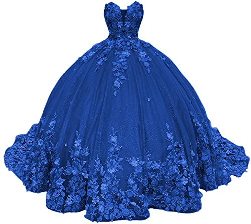 Fuomomo Schatz Süß Quinceanera Kleider Ballkleid für Mädchen Geschwollene trägerlose Tüll-Abschlussballkleider für Frauen von Fuomomo