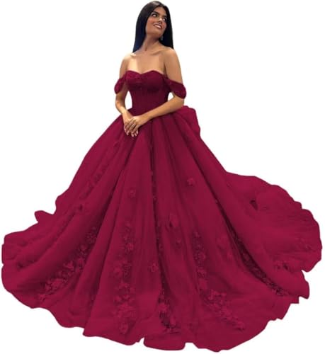 Fuomomo Schulterfreie Quinceanera-Kleider Ballkleider für 15-16 Jahre alte Quinceanera-Kleider Spitzenapplikationen Abendkleider MT033 von Fuomomo