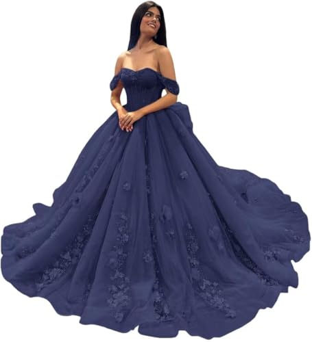 Fuomomo Schulterfreie Quinceanera-Kleider Ballkleider für 15-16 Jahre alte Quinceanera-Kleider Spitzenapplikationen Abendkleider MT033 von Fuomomo