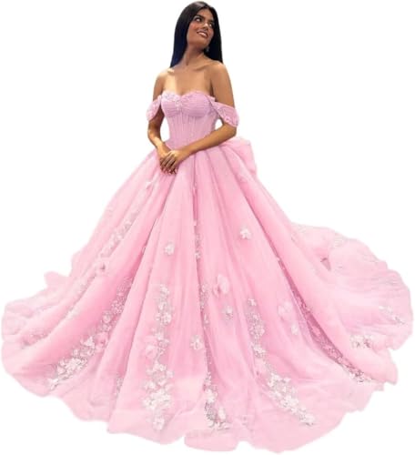 Fuomomo Schulterfreie Quinceanera-Kleider Ballkleider für 15-16 Jahre alte Quinceanera-Kleider Spitzenapplikationen Abendkleider MT033 von Fuomomo