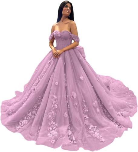 Fuomomo Schulterfreie Quinceanera-Kleider Ballkleider für 15-16 Jahre alte Quinceanera-Kleider Spitzenapplikationen Abendkleider MT033 von Fuomomo