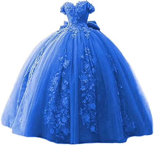 Fuomomo Spitze Perlen Quinceanera Kleider Ballkleid Schulterfrei Sweet 15 16 Partykleider für Frauen von Fuomomo