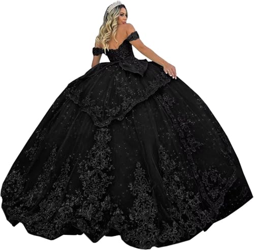 Fuomomo Tüll Quinceanera Kleider Ballkleid Glitzernde Spitzenapplikationen Quinceanera Kleider Schulterfrei Ballkleid Prinzessin Langes Partykleid MT038 Fuomomo Tüll Quinceanera Kleider Ballkleid Glitzernde Spitzenapplikationen Quinceanera Kleider Schulterfrei Ballkleid Prinzessin Langes Partykleid MT038 von Fuomomo