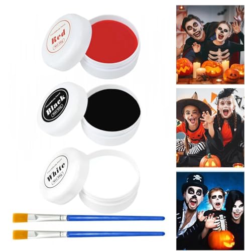 Halloween Schminke Set, Halloween Make Up,Halloween Schminke Erwachsene,Schminke Weiss Gesicht,Halloween Schminke Schwarz Weiß,Weisse Schminke Gesicht,Gesichtsbemalung FüR Erwachsene Und Kinder Halloween Schminke Set, Halloween Make Up,Halloween Schminke Erwachsene,Schminke Weiss Gesicht,Halloween Schminke Schwarz Weiß,Weisse Schminke Gesicht,Gesichtsbemalung FüR Erwachsene Und Kinder von FuouYA