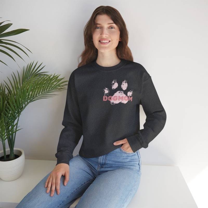 Dogmom Heavy Blend™ Crewneck Sweatshirt Sweater Pullover Dog Love Mom von FurAndFemme