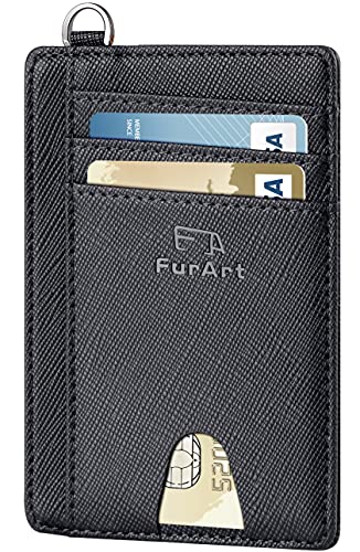 FurArt Schlank Kreditkartenetui,RFID-Blockierung Portemonnaie,7 Fächer,Minimalistisch Kreditkarten Kartenetui für Herren und Damen von FurArt