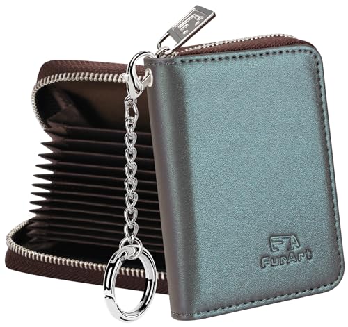 FurArt Kreditkartenetui für Damen und Herren, RFID Schutz, Schlüsselanhänger,Reißverschlussetui von FurArt