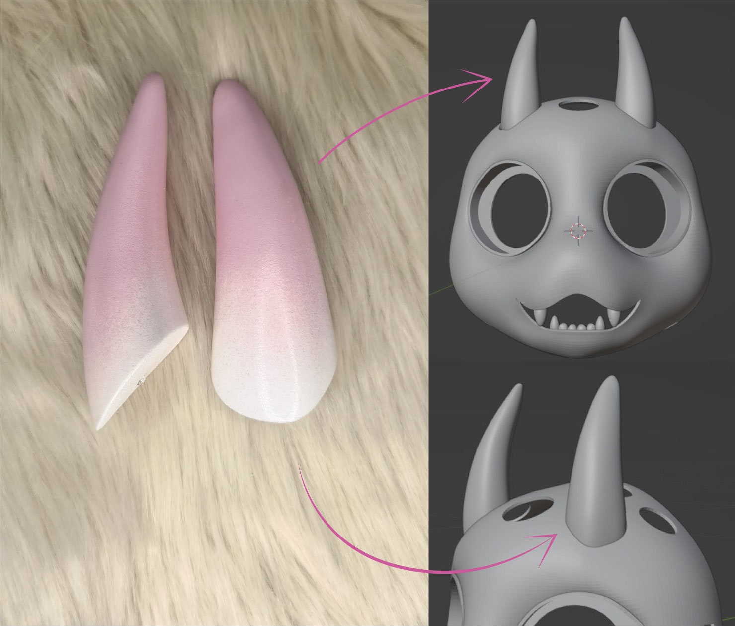 3D Printed Oni Horns Custom Colours 3D Printed Oni Horns Custom Colours von FurByte