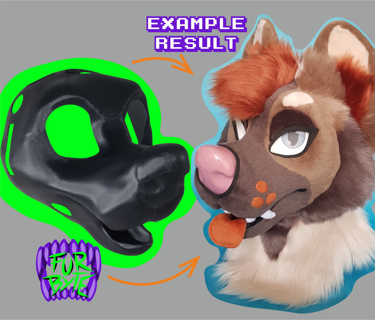 Canine/ Dog 3D Printed Head Base Fursuit Furry Canine/ Dog 3D Printed Head Base Fursuit Furry von FurByte