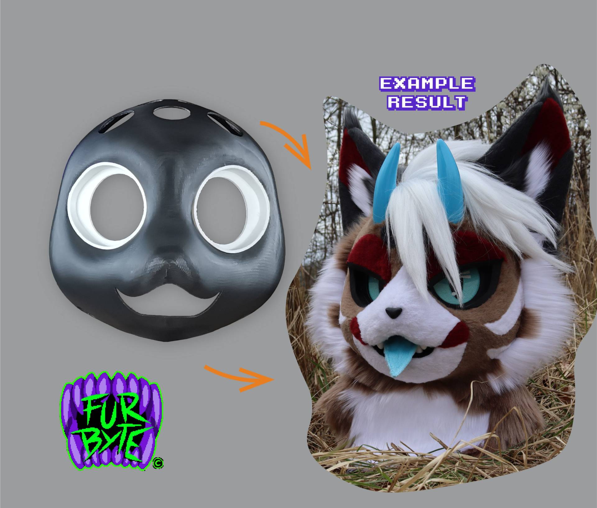 Kemono 3D Printed Head Base Fursuit Furry Kemono 3D Printed Head Base Fursuit Furry von FurByte