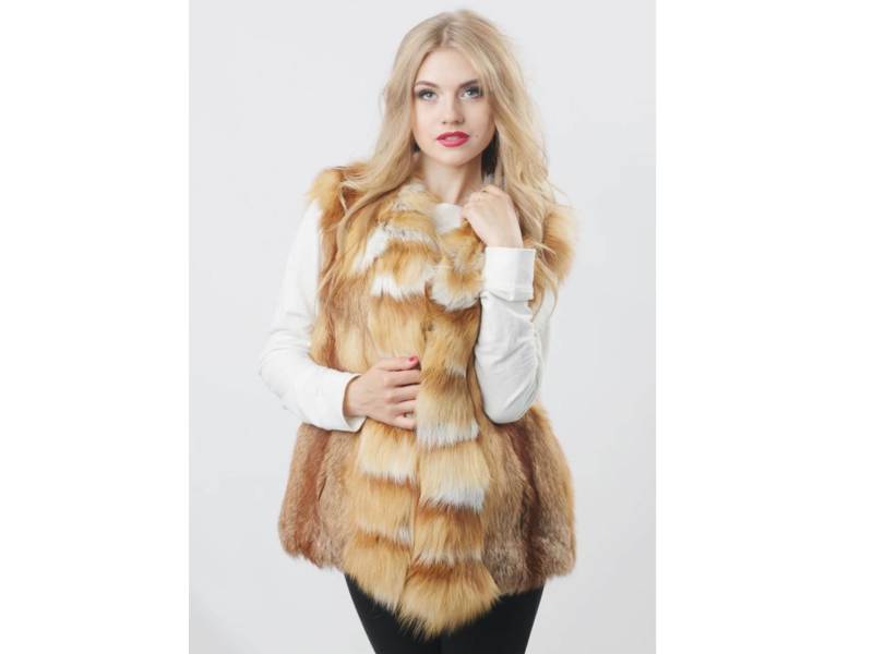 Rotfuchs Pelzweste Für Frauen | Echtpelz Ärmellose Jacke Winter Fuchs Weste von FurForestfox