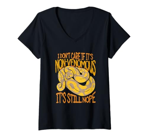 Damen Ophidiophobie Ophiophobie Furcht Vor Schlangen T-Shirt mit V-Ausschnitt Damen Ophidiophobie Ophiophobie Furcht Vor Schlangen T-Shirt mit V-Ausschnitt von Furcht Vor Schlangen Ophidiophobie