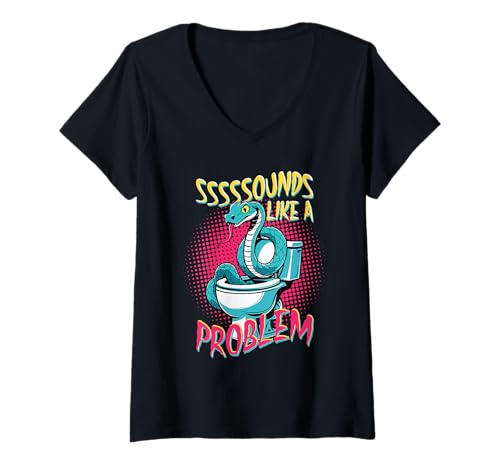 Damen Ophidiophobie Ophiophobie Furcht Vor Schlangen T-Shirt mit V-Ausschnitt Damen Ophidiophobie Ophiophobie Furcht Vor Schlangen T-Shirt mit V-Ausschnitt von Furcht Vor Schlangen Ophidiophobie