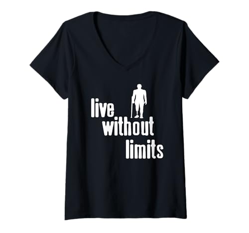 Damen Lebe ohne Grenzen Starke Anpassungskraft T-Shirt mit V-Ausschnitt Damen Lebe ohne Grenzen Starke Anpassungskraft T-Shirt mit V-Ausschnitt von Furchtlose Stärke für Jeden Tag