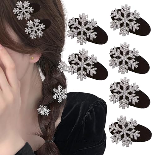 6 Stück Schneeflocken-Haarspangen, glitzernde Strasssteine, Schneeflocken-Haarspangen, beflockte Krokodilklemmen für Frauen, Zopfhaar, Seitenhaar-Accessoires, Urlaubsparty-Geschenk-Set 6 Stück Schneeflocken-Haarspangen, glitzernde Strasssteine, Schneeflocken-Haarspangen, beflockte Krokodilklemmen für Frauen, Zopfhaar, Seitenhaar-Accessoires, Urlaubsparty-Geschenk-Set von Furimuk