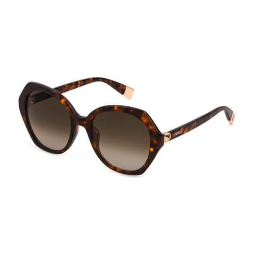 Furla Damen SFU533 Sunglasses, Schwarz/Braun (Shiny Black/Brown Tortoise), 54 von Furla