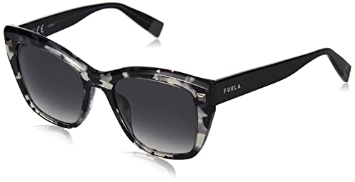 Furla Damen SFU534 Sunglasses, Grau/Schwarz (Shiny Grey/Black Havana), 53 von Furla