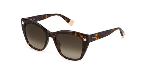 Furla Damen SFU534 Sunglasses, Schwarz/Braun (Shiny Black/Brown Tortoise), 53 von Furla