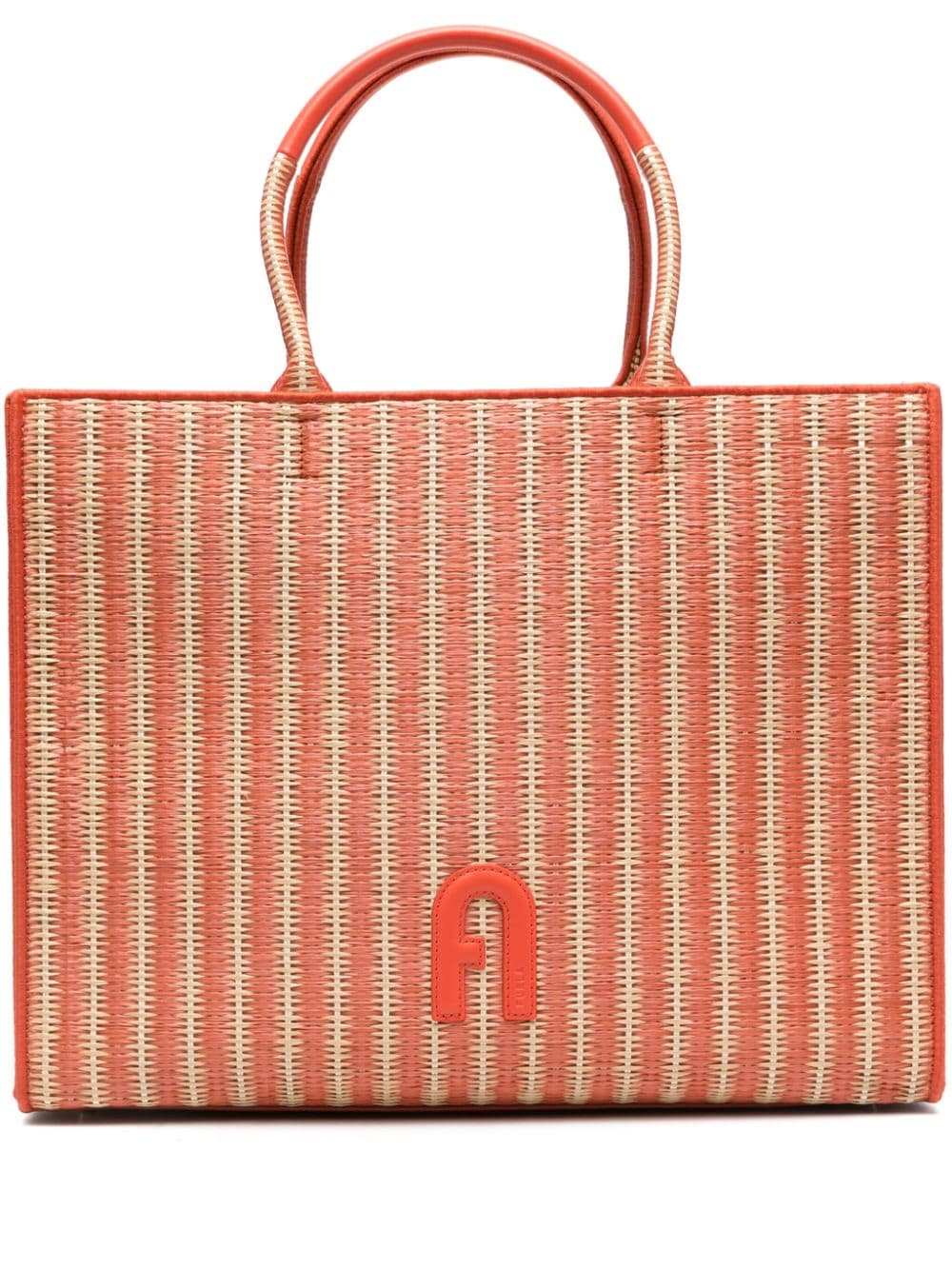 Furla Shopper mit Logo-Patch - Orange von Furla