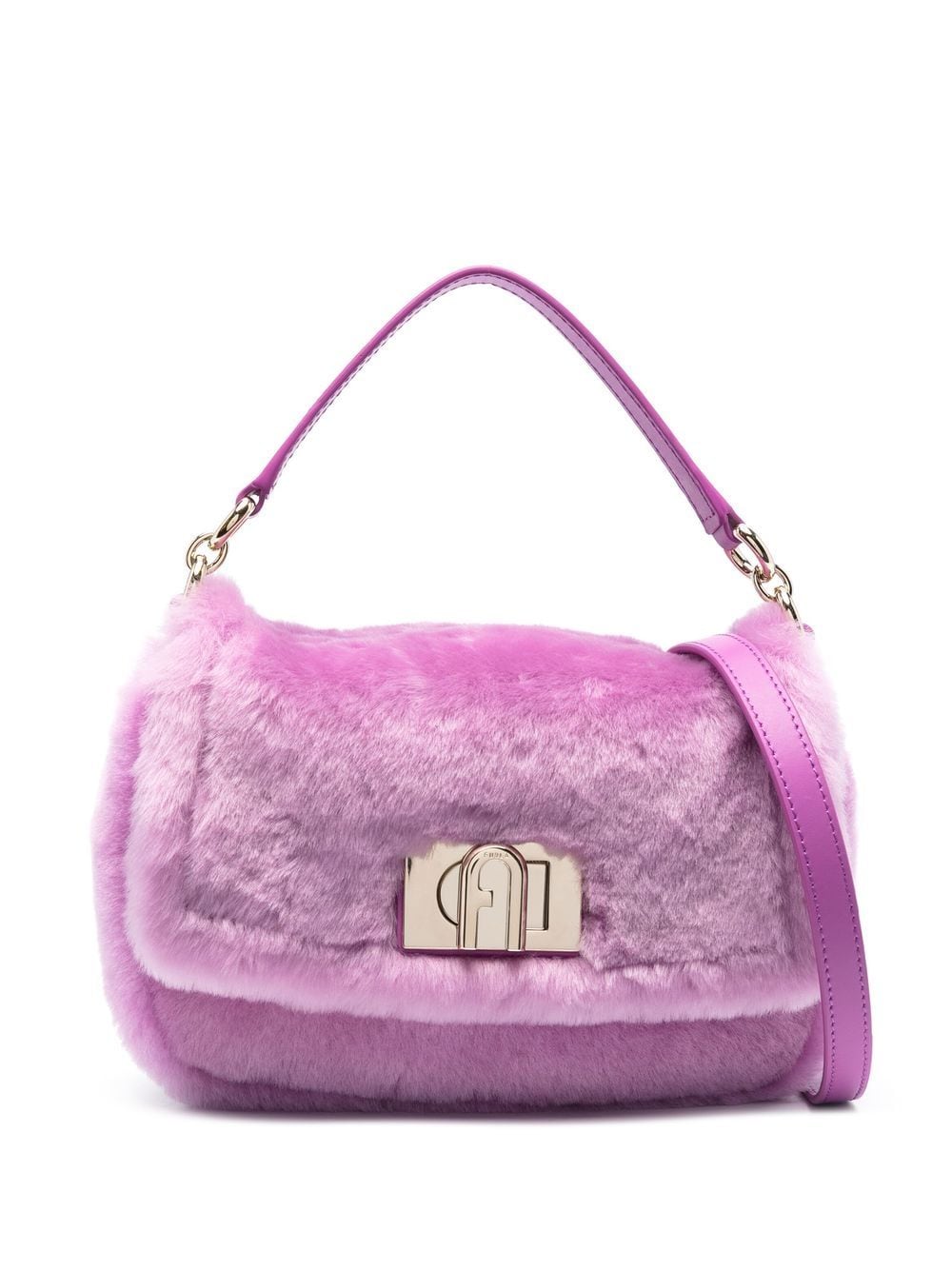 Furla Tasche mit Shearling - Violett von Furla