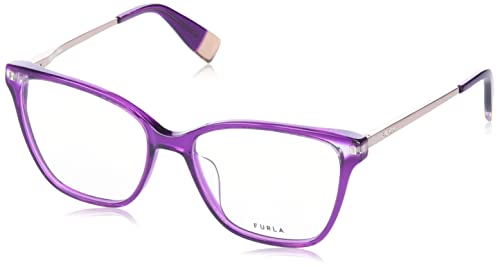 Furla Unisex VFU581 Sunglasses, 0U55 Viola Scuro Trasparente Lucido, 26 von Furla