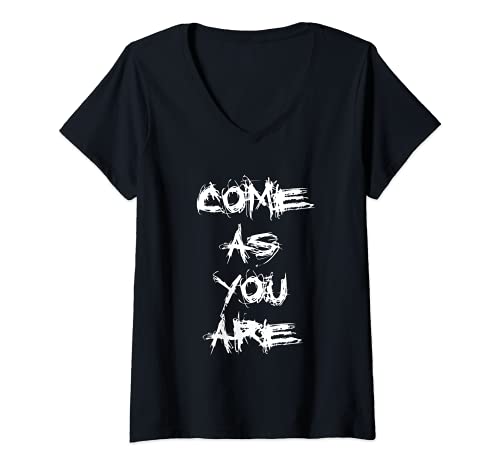 Damen Come as You Are T-Shirt mit V-Ausschnitt Damen Come as You Are T-Shirt mit V-Ausschnitt von FurnishHim