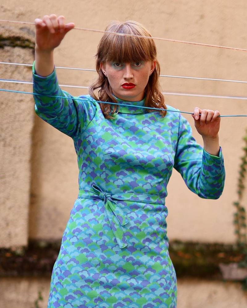 70S 60S Vintage Kleid Wolkenprint Seventies Siebziger Jahre von FuroreVintageShop