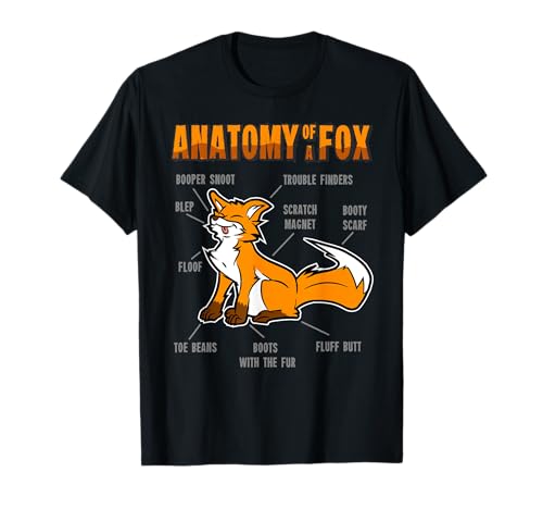 Lustiges Fuchs-Shirt mit Anatomie eines Fuchs, pelzig, Fursona, Damen, Kinder, Herren T-Shirt von Furry Fandom Shirt by Crush Retro