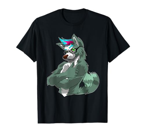 Thumbs Up Fursona Wolf Shirt Muskel Furry für Männer Frauen Kinder T-Shirt von Furry Fandom Shirt by Crush Retro