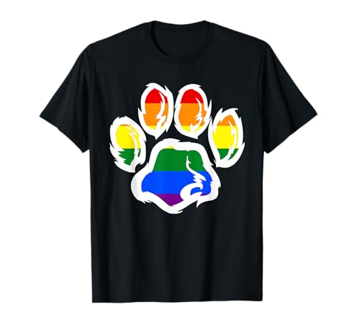 Furry Pride Rainbow Fursuit Dog Paw LGBT Ally T-Shirt, Schwarz, S, Klassische Passform, Halbarm, Crew-Ausschnitt, Unisex, Herren, Hundeliebhaber, Klassisch, LGBT Pride Furry Rainbow T-Shirt Furry Pride Rainbow Fursuit Dog Paw LGBT Ally T-Shirt, Schwarz, S, Klassische Passform, Halbarm, Crew-Ausschnitt, Unisex, Herren, Hundeliebhaber, Klassisch, LGBT Pride Furry Rainbow T-Shirt von Furry Pride Rainbow Fursuit Dog Paw LGBT Ally