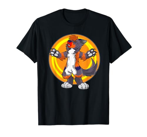Heulender Wolf Wölfe fursona Furry Shirt Geschenk Frauen Herren Kinder T-Shirt von Furry Shirts by Crush Retro