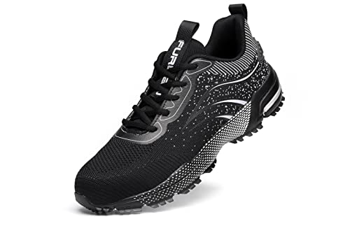 Furuian Sicherheitsschuhe Herren Arbeitsschuhe Herren Damen Leicht Sportlich Atmungsaktiv Schutzschuhe mit Stahlkappe Sneakers (36 EU,Schwarz) von Furuian