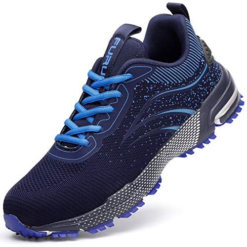 Furuian Sicherheitsschuhe Damen Arbeitsschuhe Herren Damen Leicht Sportlich Atmungsaktiv Schutzschuhe mit Stahlkappe Sneakers (39 EU,Blau) von Furuian