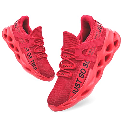 Furuian Stahlkappe Schuhe für Damen Herren Leichte Sicherheitsschuhe Bequeme Stahlkappe Turnschuhe Arbeitsschuhe, Rot/Ausflug, einfarbig (Getaway Solids), 8 Women/6.5 Men von Furuian