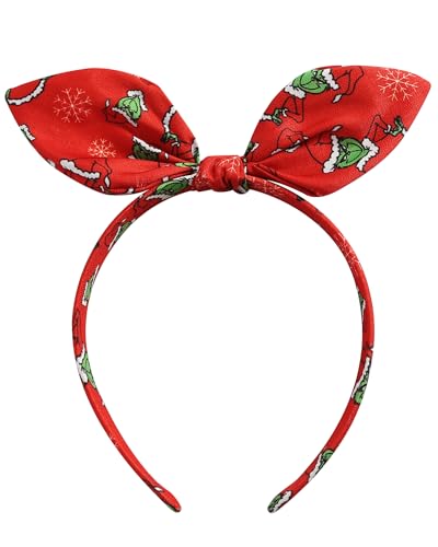 Furutonhe Weihnachts-Stirnband mit geknoteter Schleife, für Damen, Monster-Kostüm, Kopfbedeckung, Verkleidung, Reise, Haarschmuck, Rot von Furutonhe