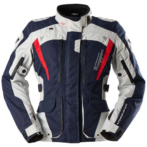 Furygan Damen Apalaches Lady Evo Ganzjahres-Motorradjacke-Wasserdicht, Atmungsaktiv-D3O-Protektoren-Herausnehmbares Thermofutter-12 Taschen, Blau-Perlrot, M Furygan Damen Apalaches Lady Evo Ganzjahres-Motorradjacke-Wasserdicht, Atmungsaktiv-D3O-Protektoren-Herausnehmbares Thermofutter-12 Taschen, Blau-Perlrot, M von Furygan
