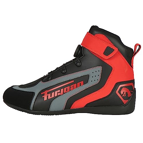 Furygan Herren V4 Easy D3O Shoes, Schwarz-rot, 43 EU von Furygan