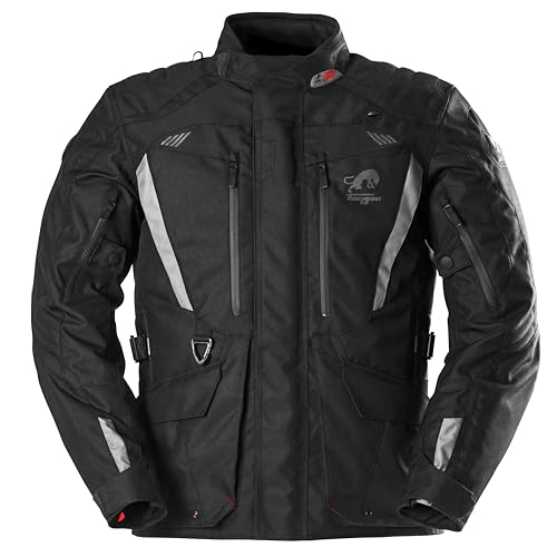 Furygan Men's Apalaches Evo – Motorradjacke Herren Ganzjährig – Wasserdicht, atmungsaktiv – D3O-Protektoren – Abnehmbares Thermofutter – 12 Taschen, Schwarz-grau, L von Furygan