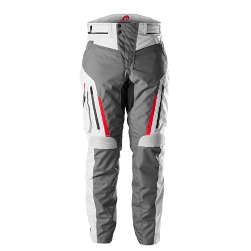 Furygan Men's Killington-CE-zugelassene Motorradhose-Wasserdicht mit D3O-Protektoren-Abnehmbares Thermofutter-Belüftet-Verbindungsreißverschluss, Grau-Perlmutt-Rot, XXL Furygan Men's Killington-CE-zugelassene Motorradhose-Wasserdicht mit D3O-Protektoren-Abnehmbares Thermofutter-Belüftet-Verbindungsreißverschluss, Grau-Perlmutt-Rot, XXL von Furygan